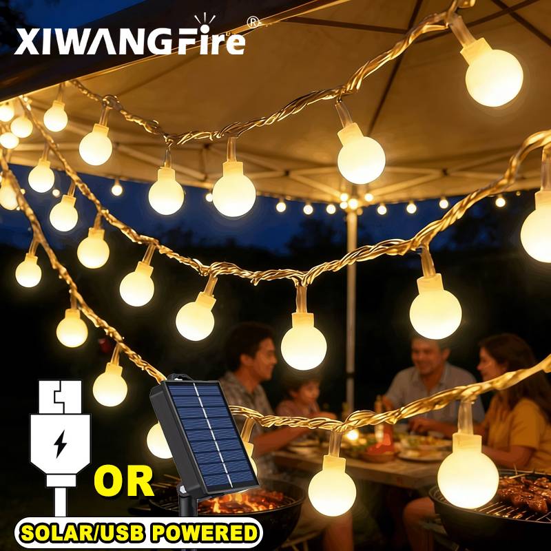 Lighting Decor For Room - Luzes de Cordão Solares/USB/Bateria de 3-10M,
