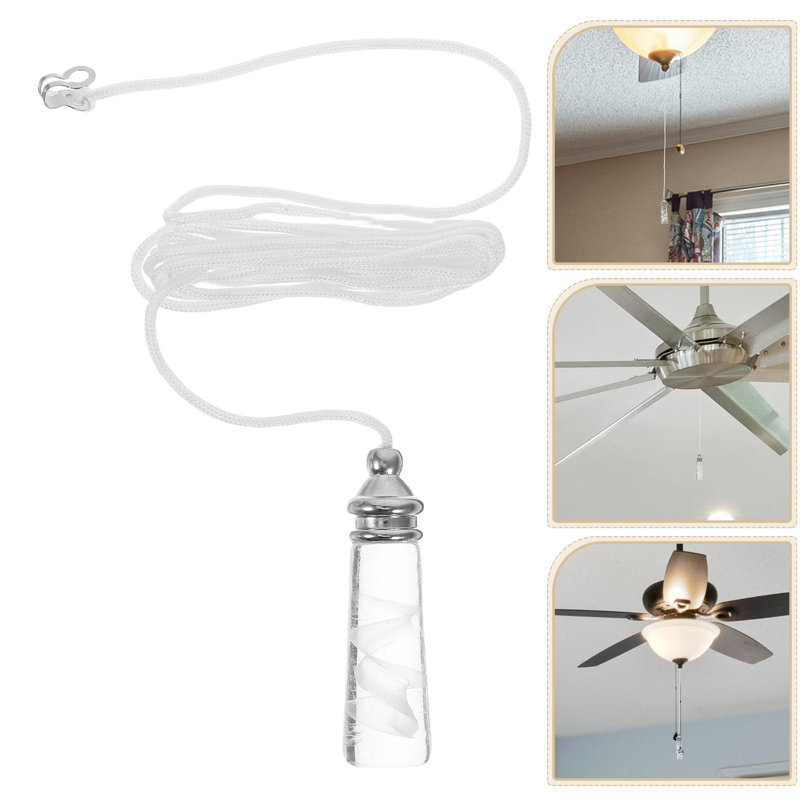 Decor Lighting Ceiling Fans - Corrente Decorativa de Vidro para Ventilador