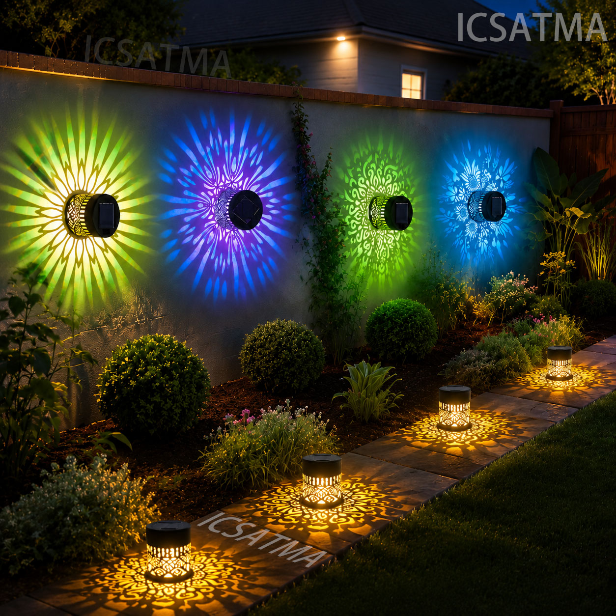 Lighting Decoration On Wall - Luz de Parede Solar Mandala LED