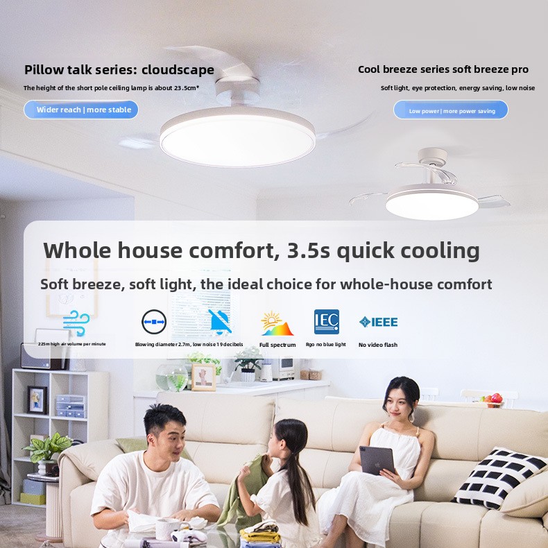 Decor Lighting Ceiling Fans - Ventilador de Teto Simples com Luz,