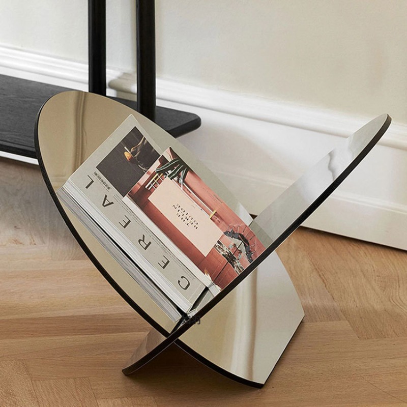 Lighting And Decor Magazine - Estante de livros de aço inoxidável