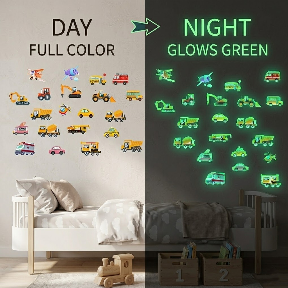 Lighting Mcqueen Bedroom Decor - Adesivos Luminosos para Carro, Conjunto de