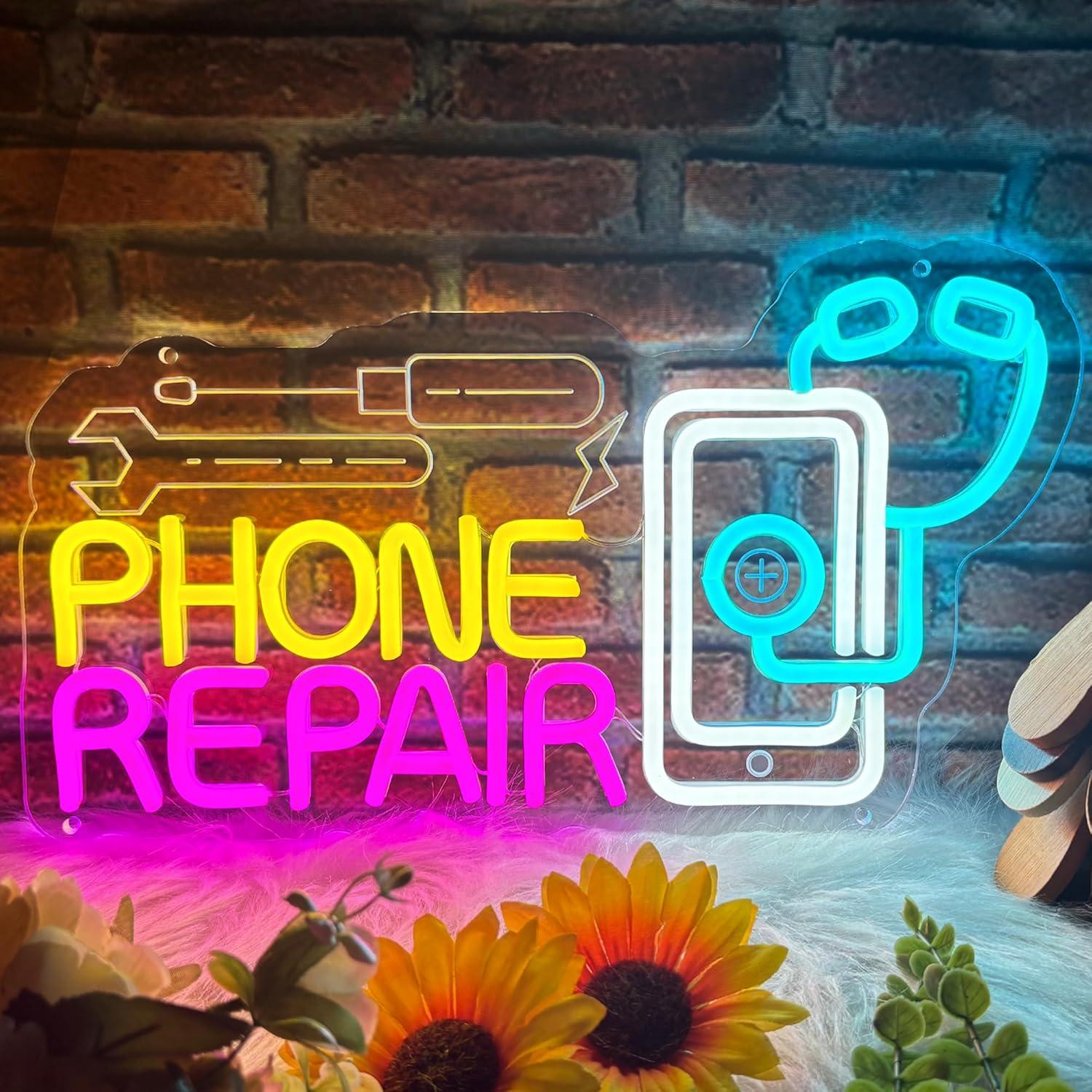Lighting Decor Store - Letreiro Neon para Reparo de Celulares,