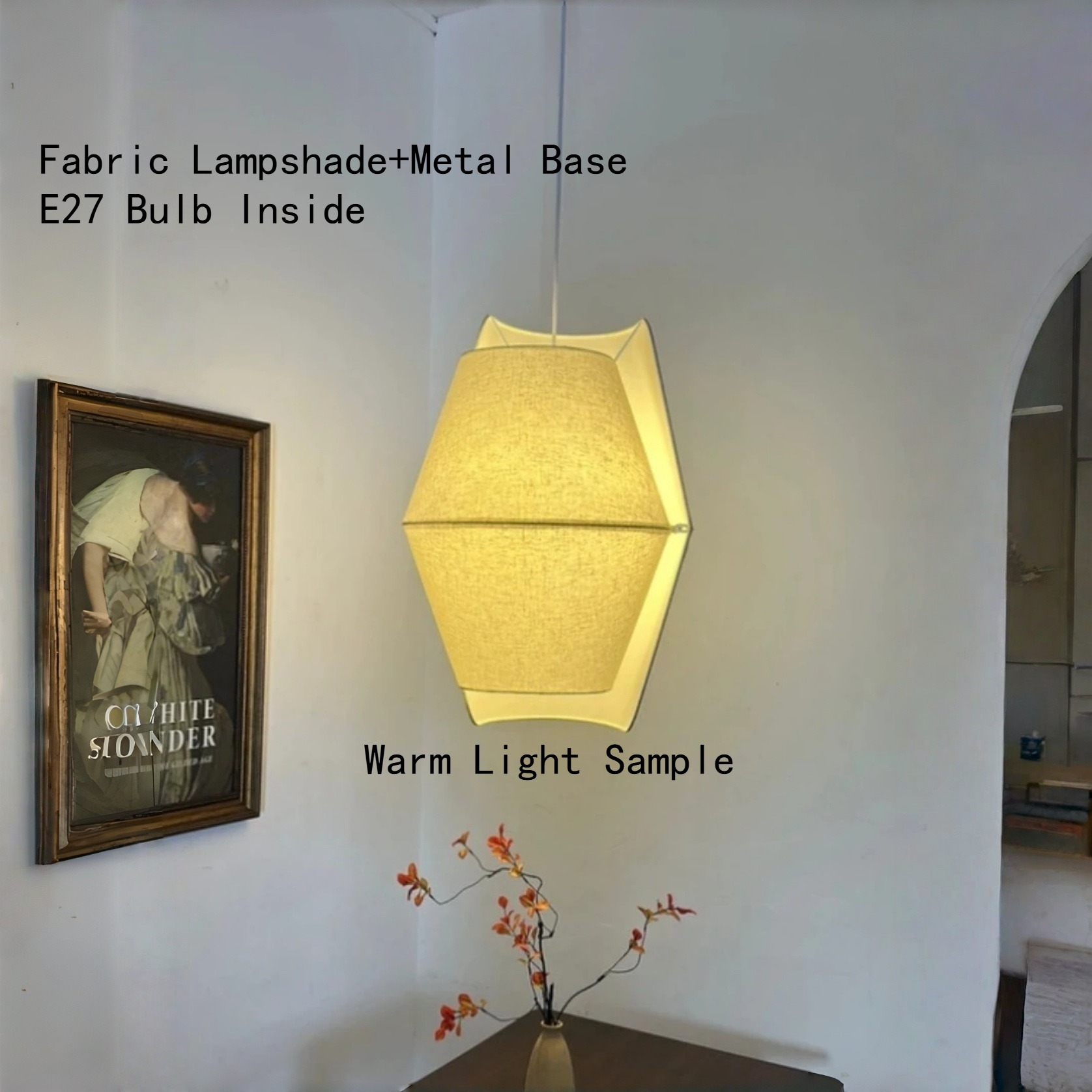 Lighting Home Decor Items - Luminária Suspensa Japandi E27, Luz Pendente
