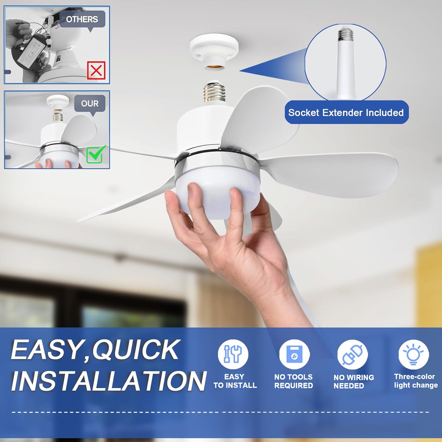 Ventilador de Teto com Luz e C - Lighting Decor For Room avaliação e preço