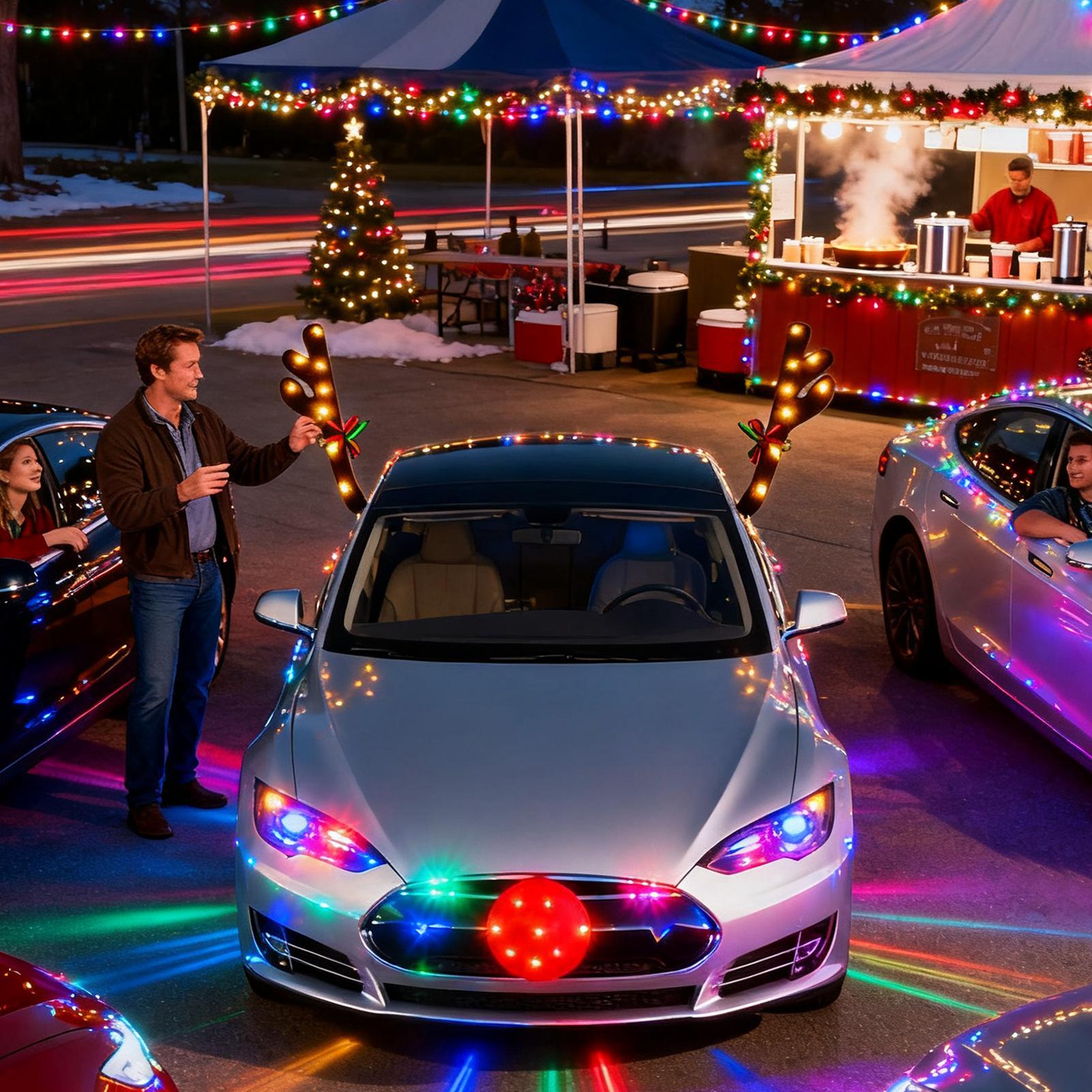 C chifres de rena do carro com - Up Lighting Decor avaliação e preço